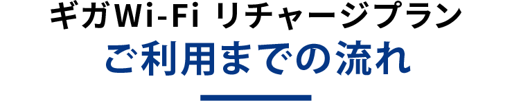 ギガWi-Fiリチャージプランご利用までの流れ